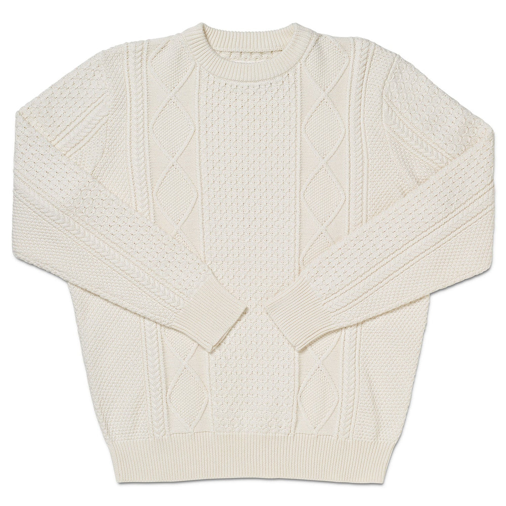 The Men's Crowley SeaWell Sweater in Cream by Long Wharf Supply 
