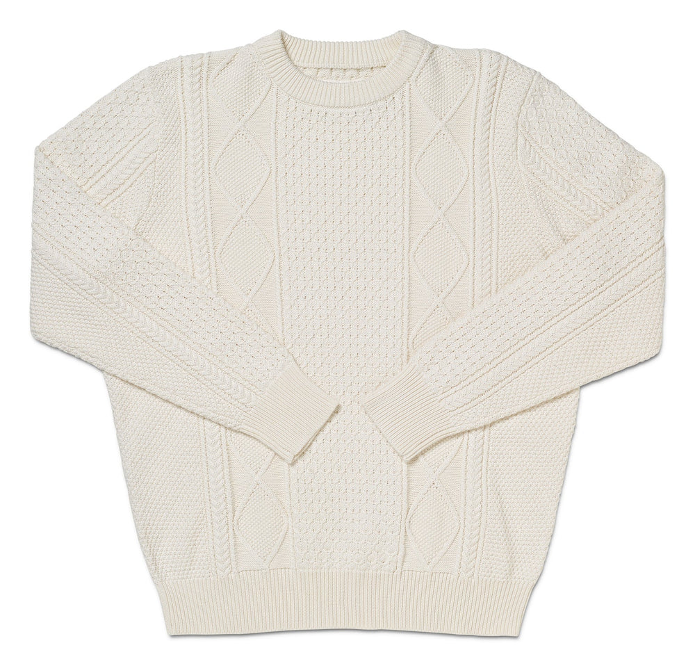 The Men's Crowley SeaWell Sweater in Cream by Long Wharf Supply 
