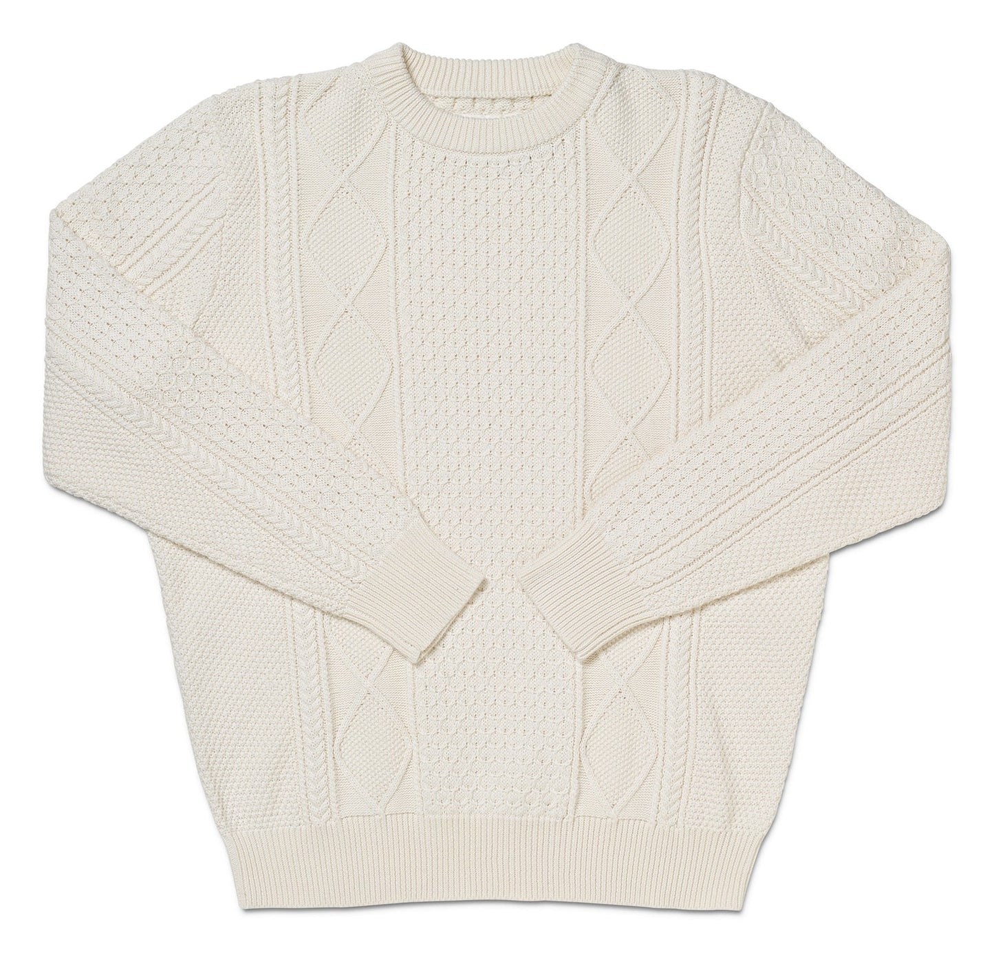 The Men's Crowley SeaWell Sweater in Cream by Long Wharf Supply 