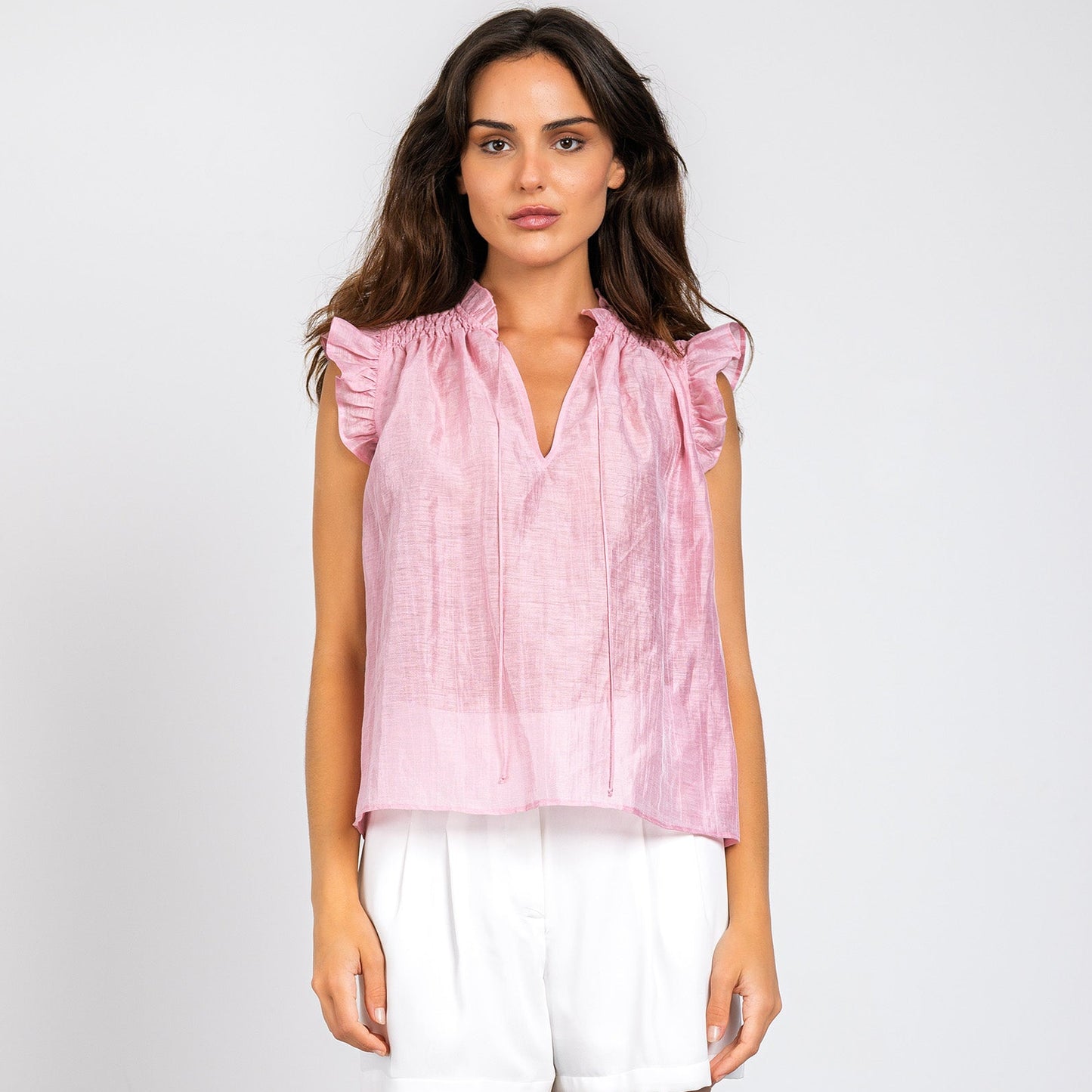 Lavender Brown Theodora Top in Rose