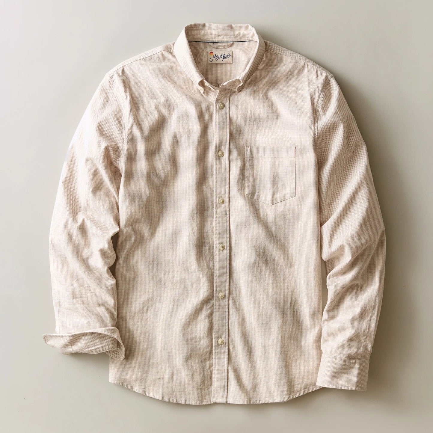 Marine Layer Men's California Oxford Shirt in the color Navy Stripe