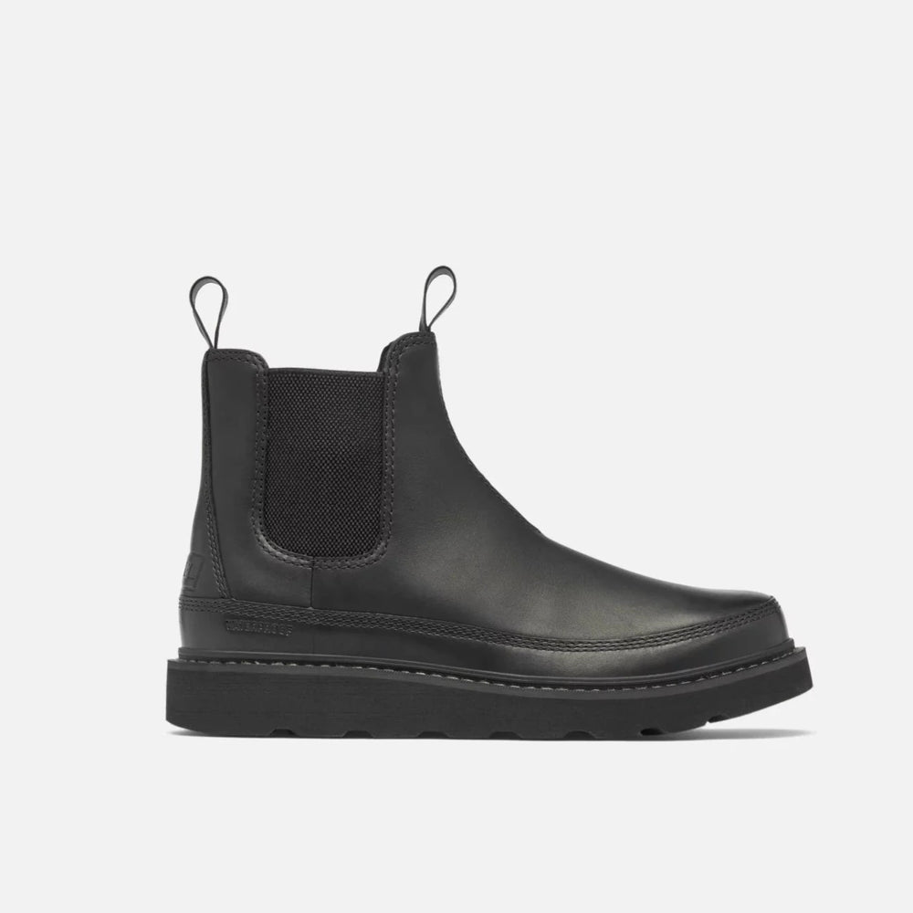 Side view of the Black Slabtown 62 Men's Chelsea Waterproof Boot by Sorel