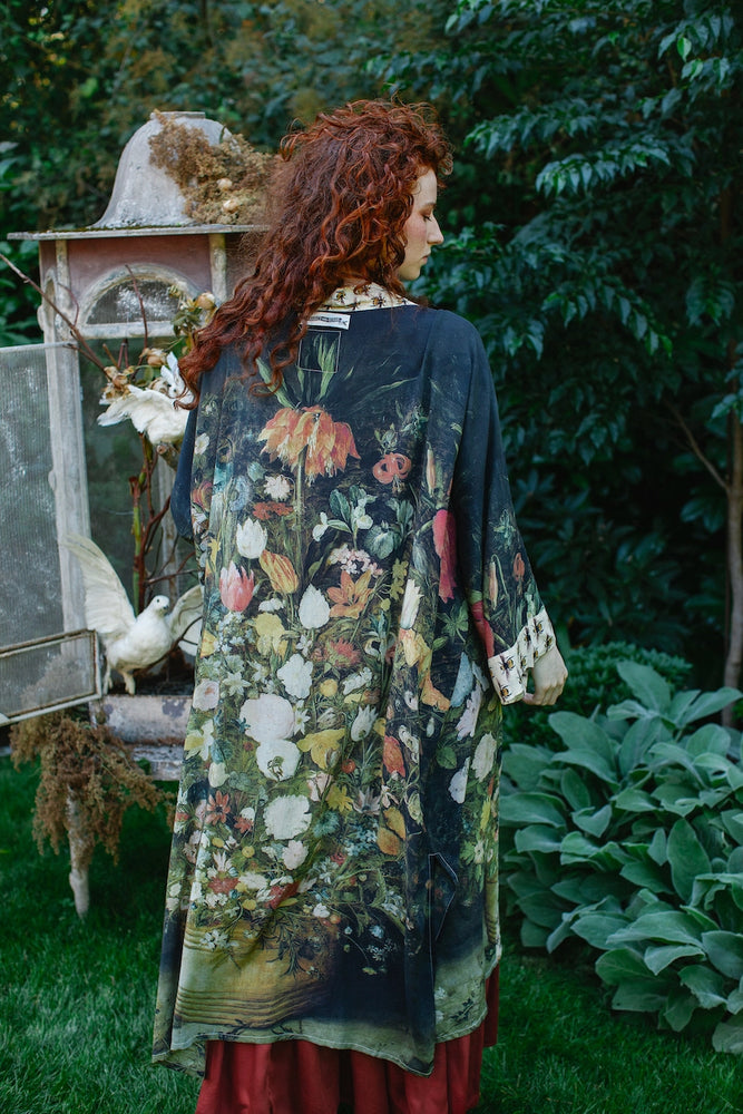 Back view of the I Dream in Flowers Bamboo Duster Kimono Robe by Market of Stars