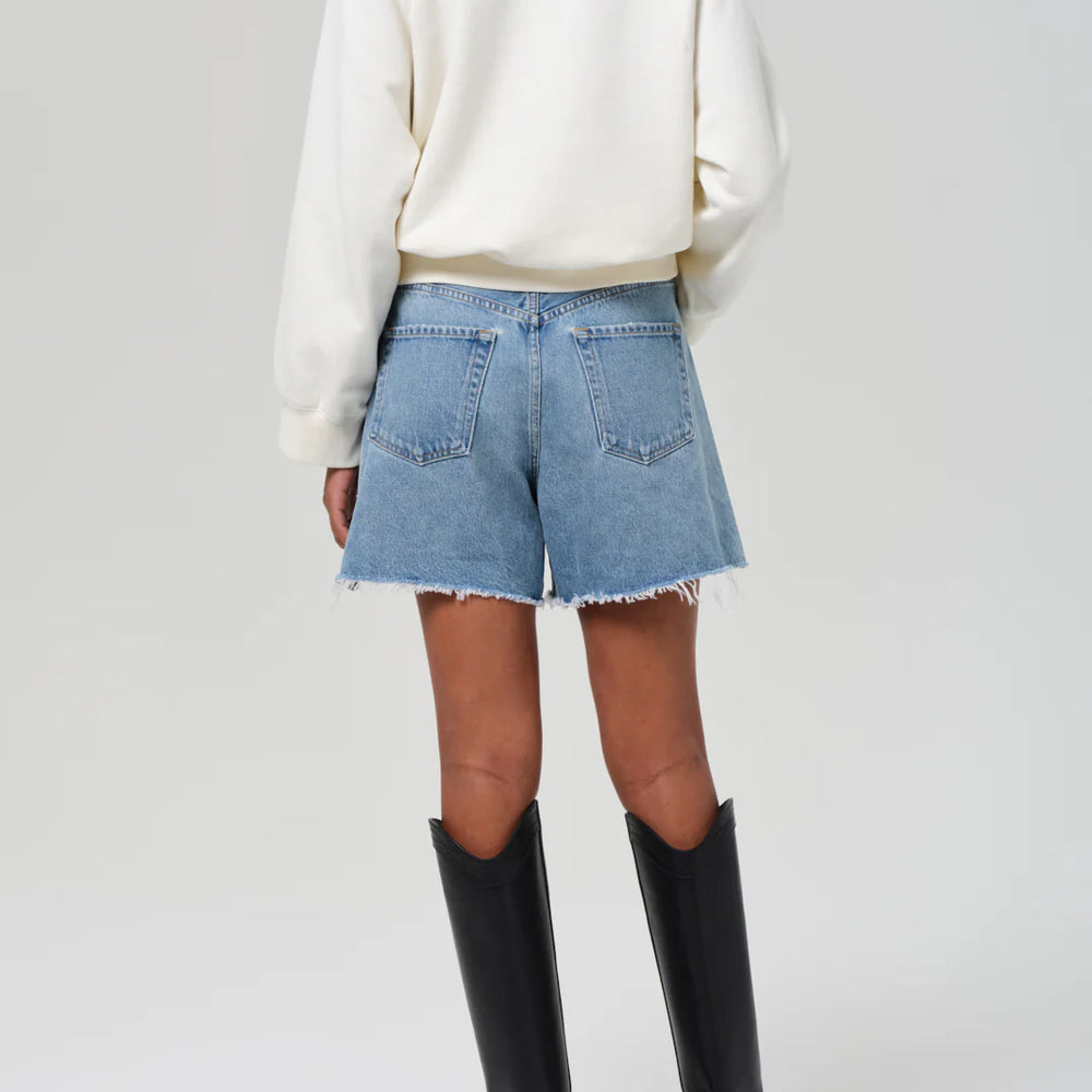 
                      
                        Medium blue women's denim shorts
                      
                    