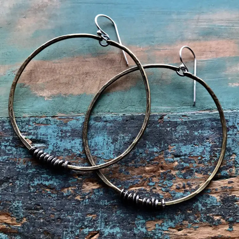 
                      
                        The Large Brass Hoop Earrings with Heishi by Jennifer Kahn Jewelry
                      
                    