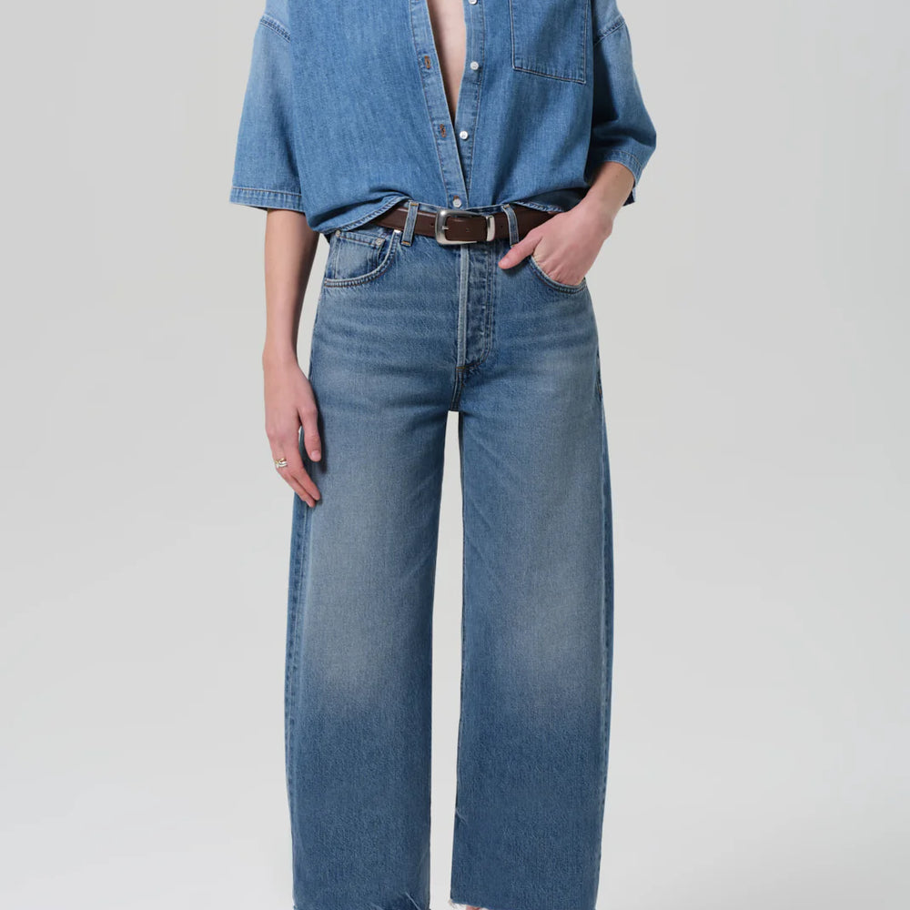 The Citizens Of Humanity Ayla Raw Hem Crop in the medium wash Telegraph