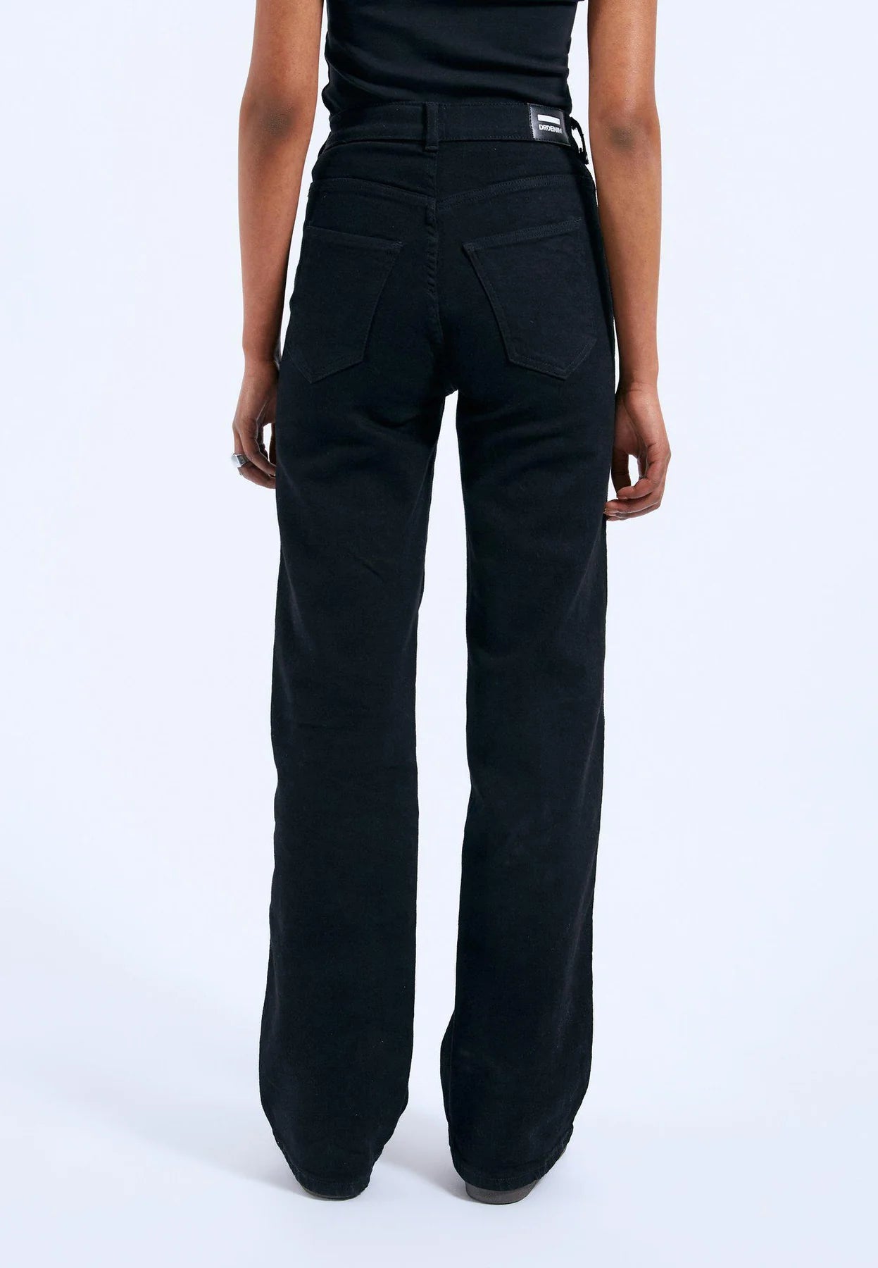 Back view of the Dr. Denim Moxy Straight Jeans in the color Solid Black