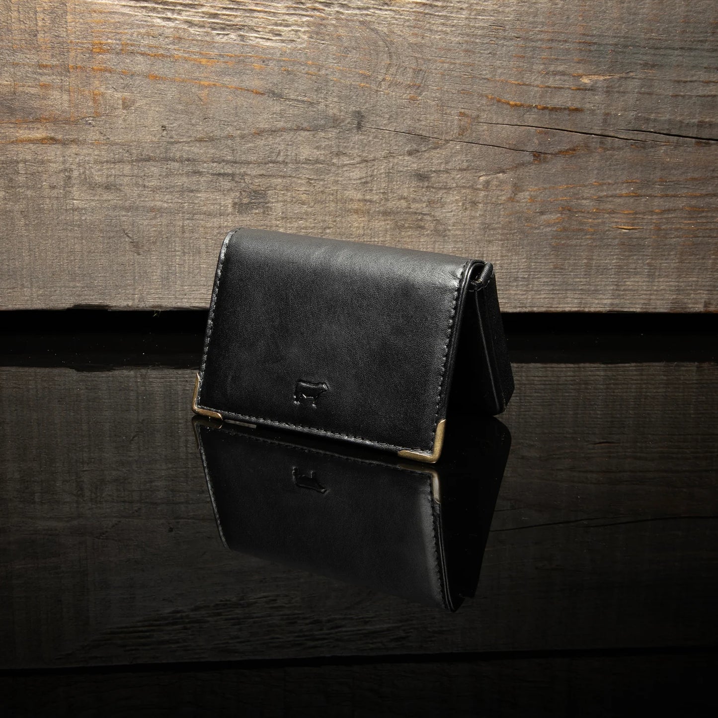 The Will Leather Goods William Business Card Case Wallet in Black Leather