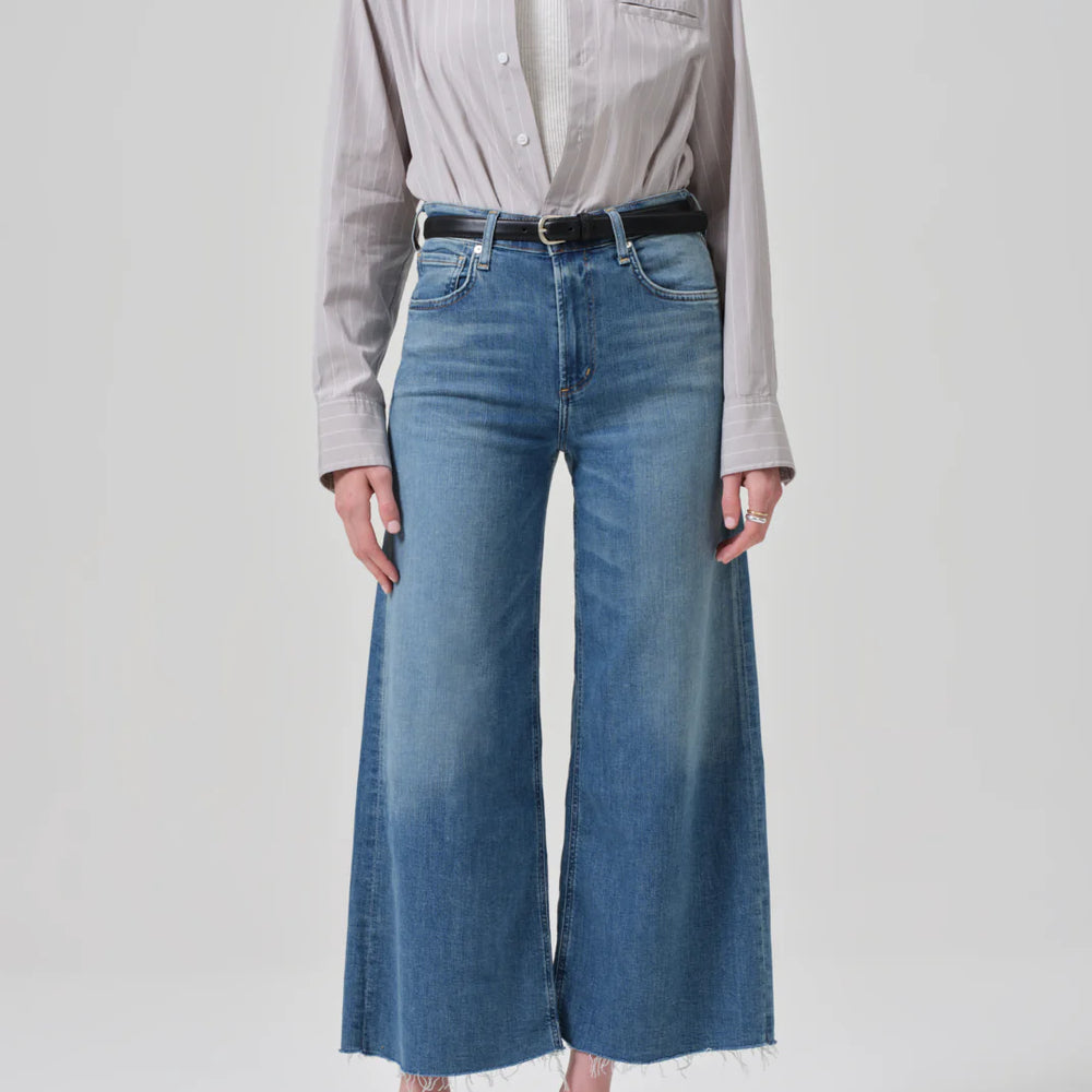 
                      
                        Front view of the Vintage Indigo Lyra Wide Leg Crop Women's Jeans by Citizens Of Humanity
                      
                    