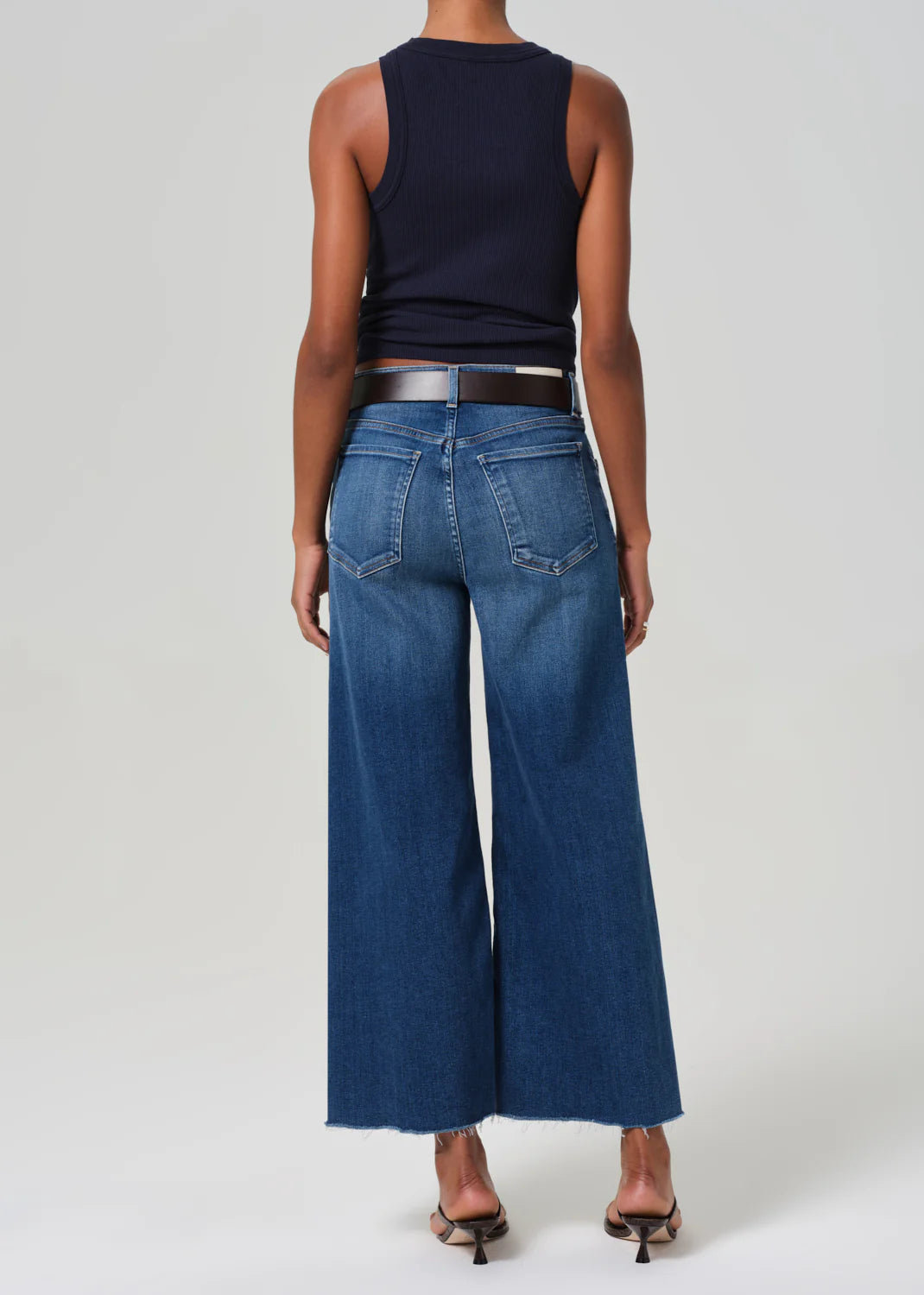 Women's bright medium indigo wide leg jeans from Citizens Of Humanity, sold at Harbour Thread. 