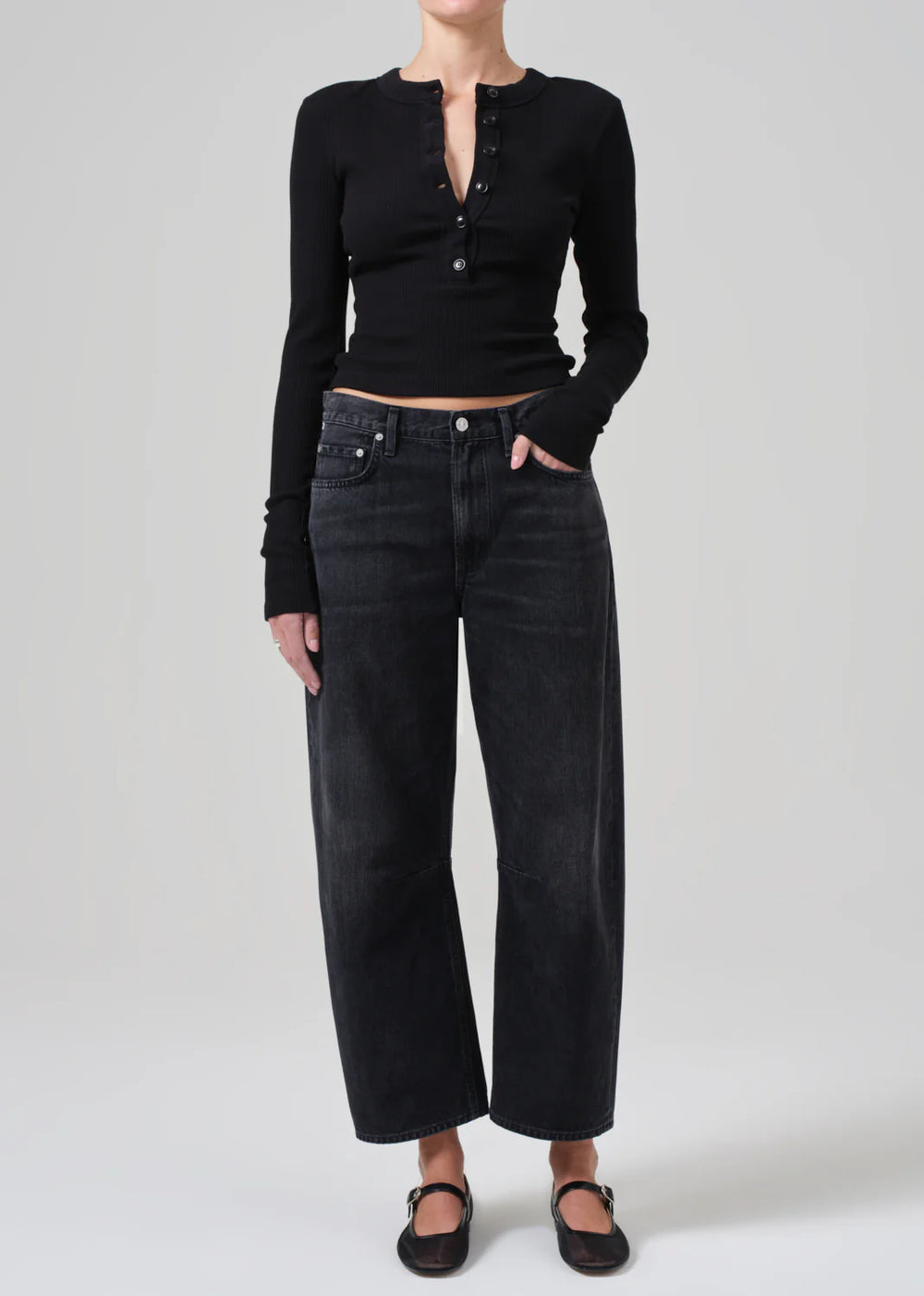 The Miro Relaxed Jean by Citizens of Humanity in the black wash color Domino