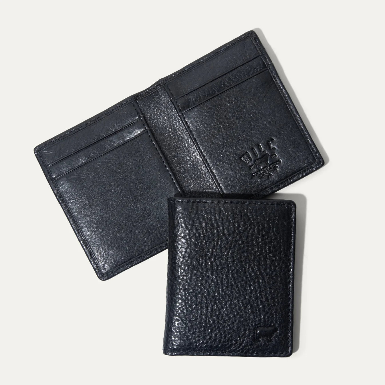 Will Leather Goods Classic Front Pocket Wallet in Black, available at Harbour Thread men's store