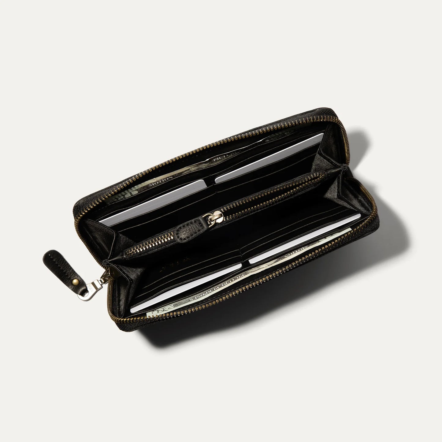 Will Leather Goods Zip Around Clutch Black Harbour Thread