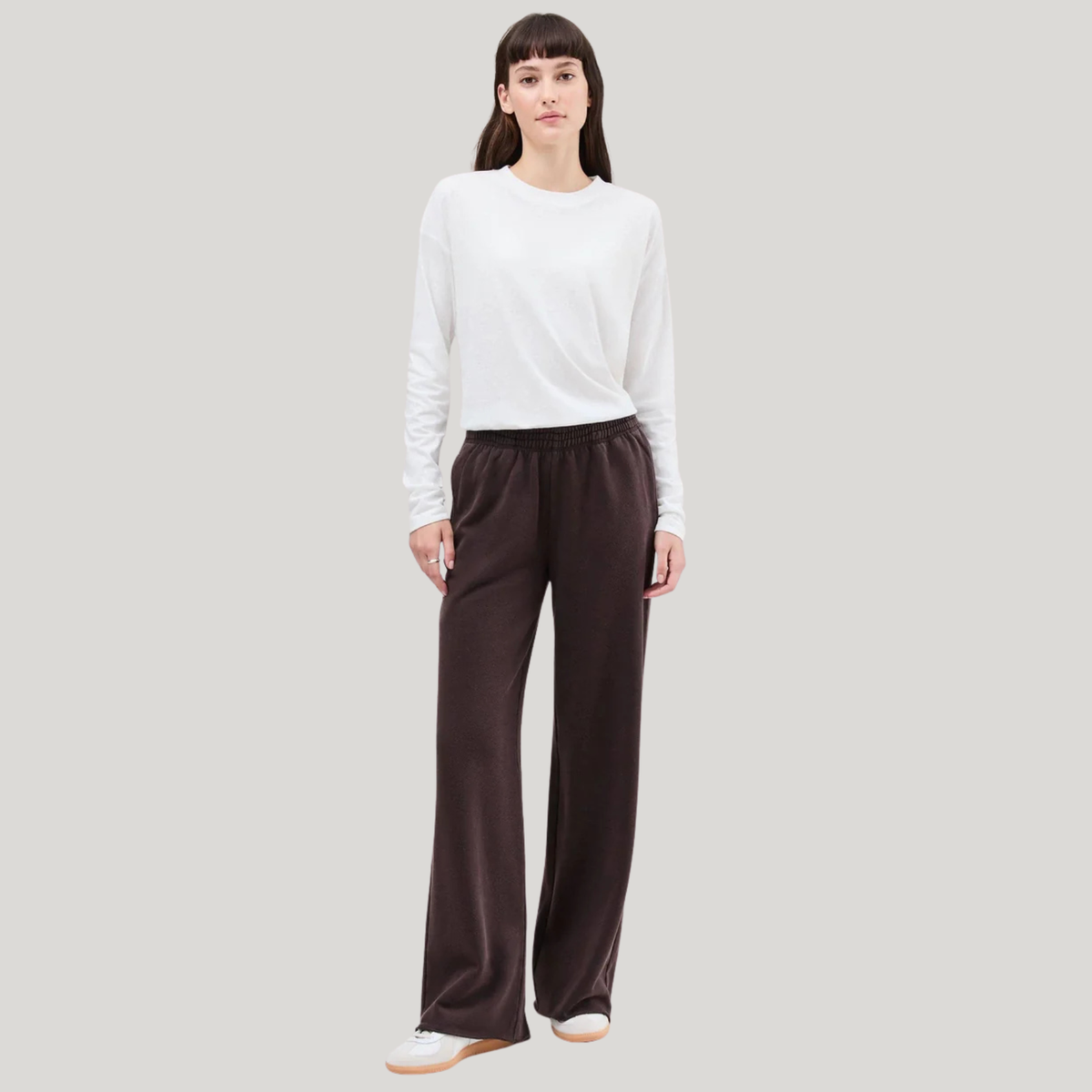 Richer Poorer Women's Recycled Fleece Wide Leg Sweatpant in the color Mineral Ganache