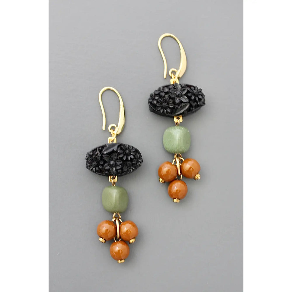 The Vintage Cluster Glass Earrings by David Aubrey Jewelry at Harbour Thread