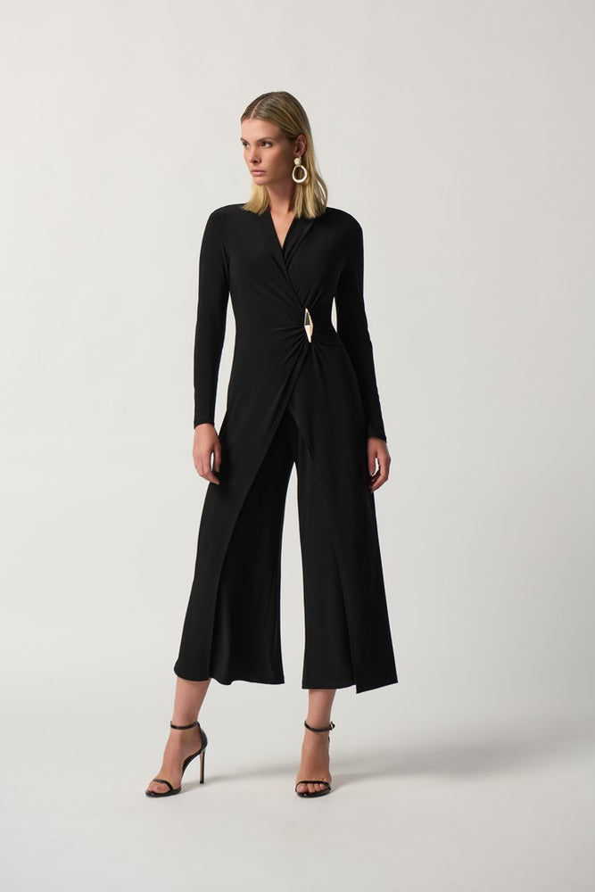 Joseph Ribkoff Wrap Culotte Jumpsuit - Black