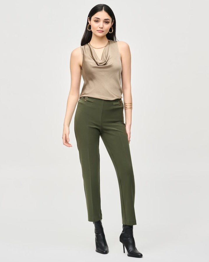 The Iguana Bonded Silk Straight-Leg Pants by Joseph Ribkoff