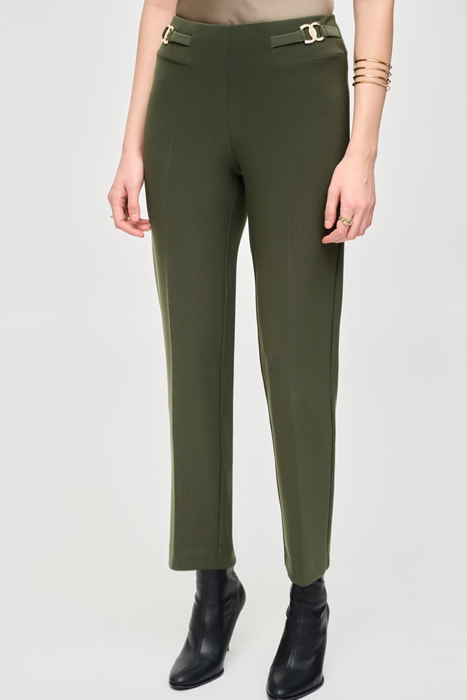 
                      
                        Front view of the Iguana Bonded Silk Straight-Leg Pants by Joseph Ribkoff
                      
                    