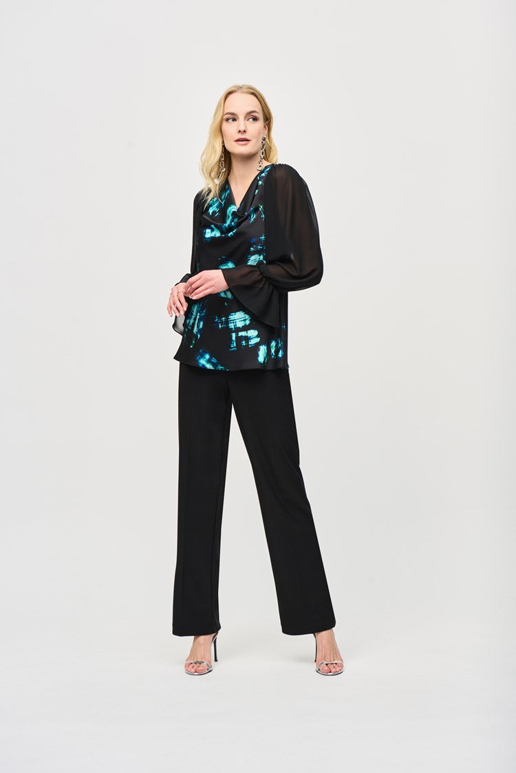 The Black Wide-Leg Pull-On Pants by Joseph Ribkoff