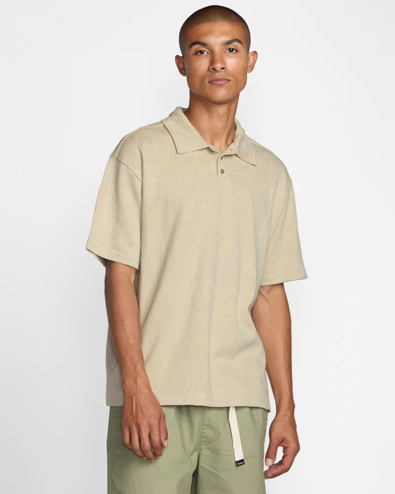 Enjoy cool, casual summer style with the RVCA Leaf Lines Short Sleeve Men's Polo, now at Harbour Thread men's store in Burlington, VT. 