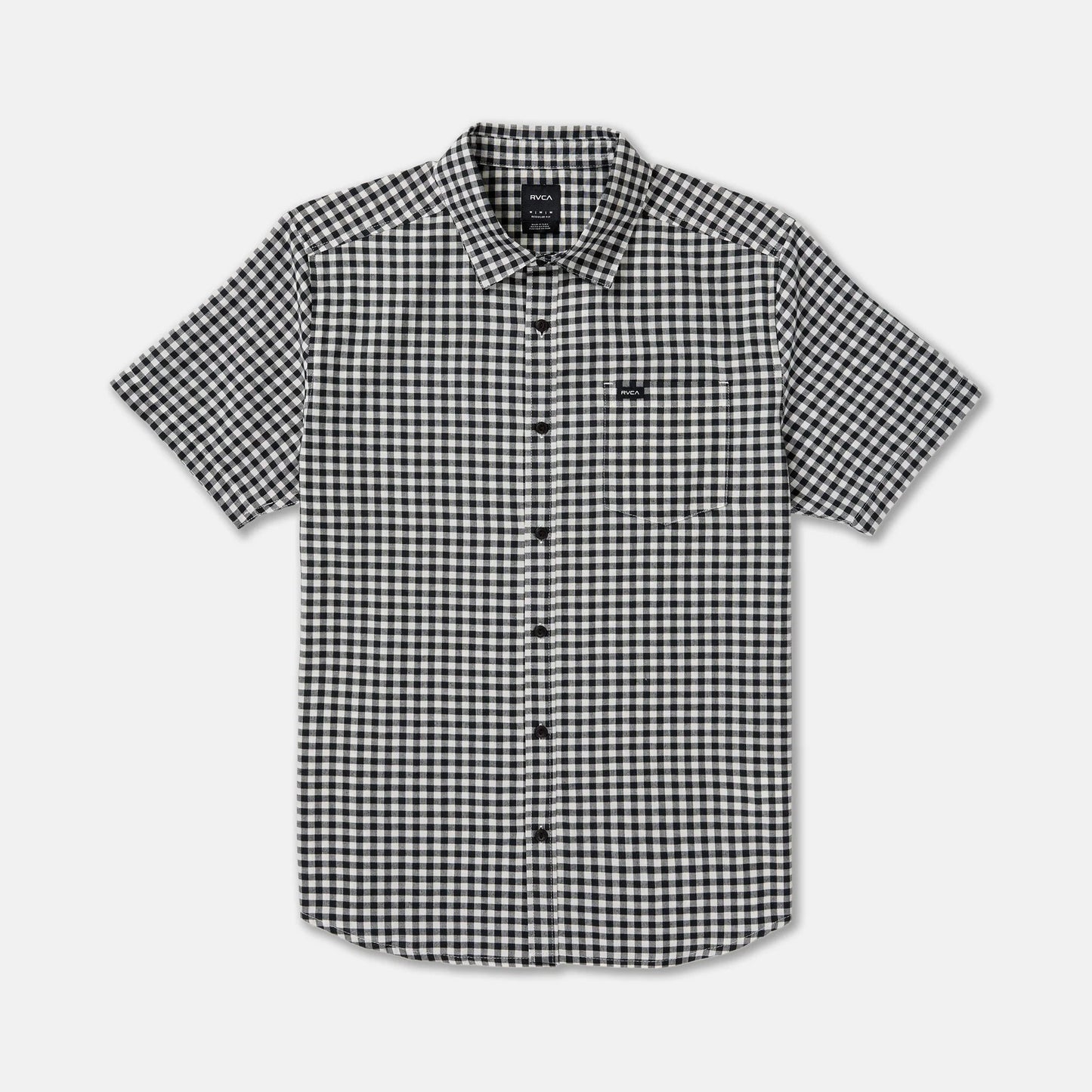 RVCA Overspray Short Sleeve Shirt in Black White