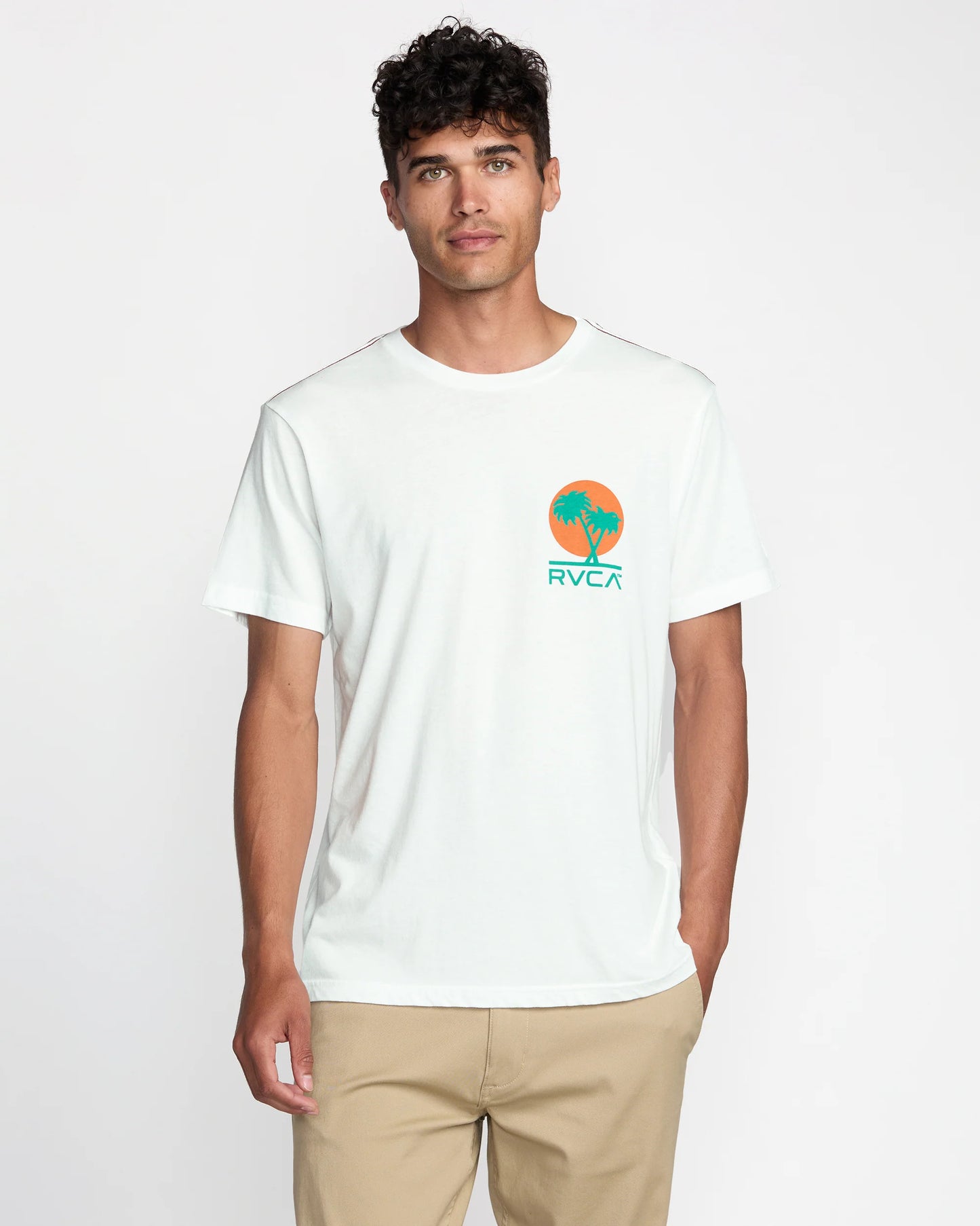 Keep things causal in the RVCA Puerto Nuevo Short Sleeve Men's T-Shirt, available at Harbour Thread men's store in Burlington, VT for effortless summer style. 