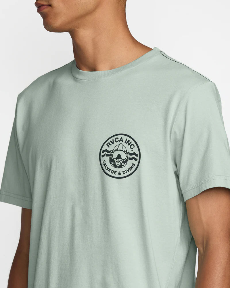 RVCA men's short sleeve t-shirt in the color Blue Haze