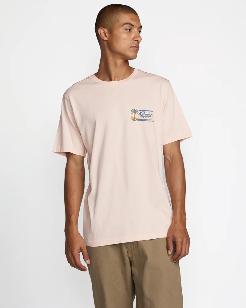 Embrace effortless summer style with the RVCA Exotica Short Sleeve Tee, now at Harbour Thread men's store in Burlington, VT. 