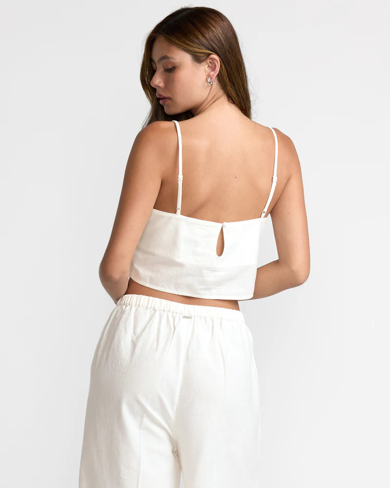 
                      
                        RVCA relaxed fit cropped linen blend tank
                      
                    