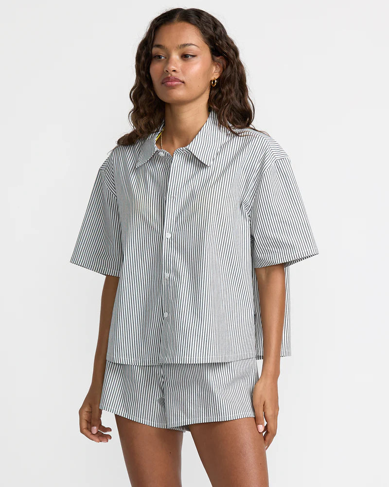 Embrace cool, casual style as the weather warms up with the RVCA Mikey Top, now at Harbour Thread women's boutique in Burlington, VT. 