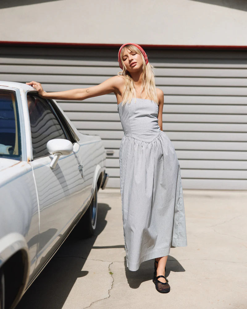 Embrace effortlessly cool summer style with the RVCA Florence Drop Waist Midi Dress, now at Harbour Thread women's boutique in Burlington, VT. 