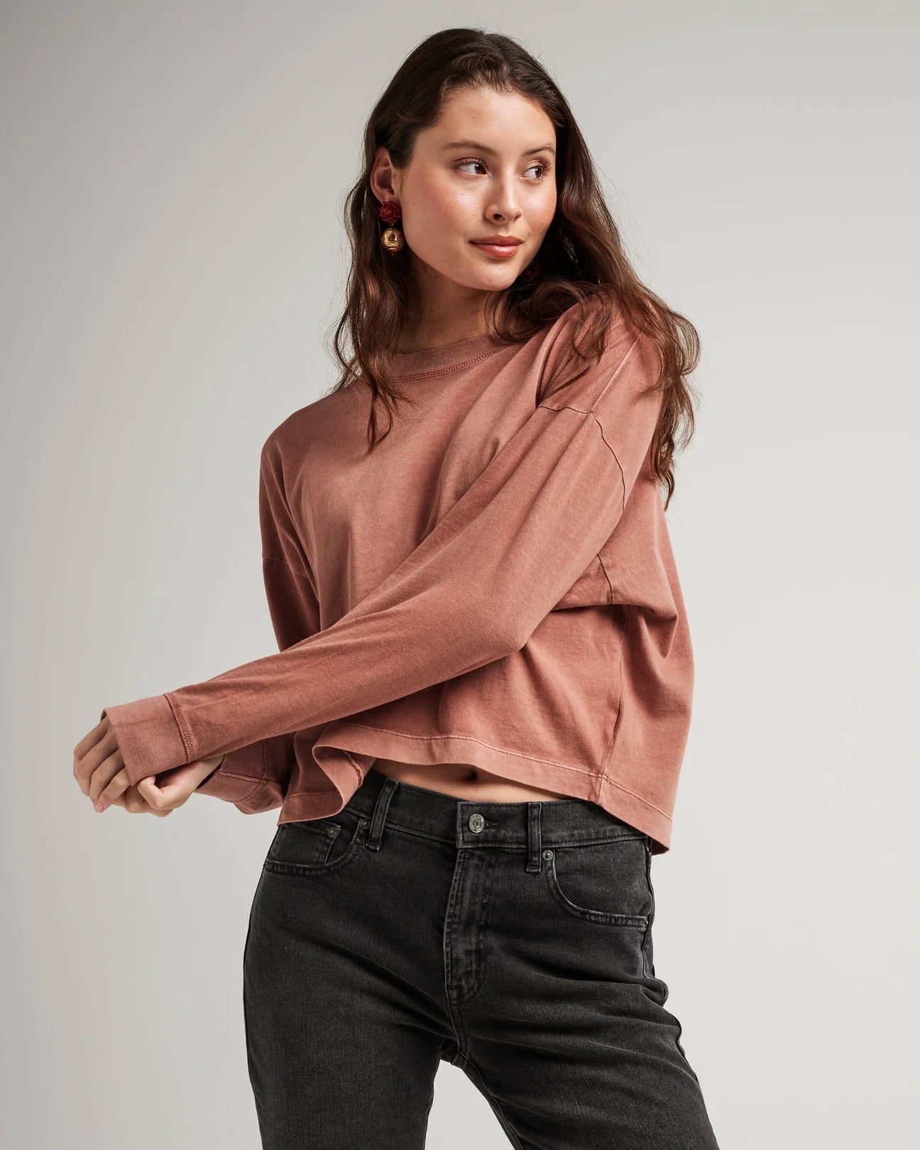 Richer Poorer Relaxed Crop Long Sleeve Tee