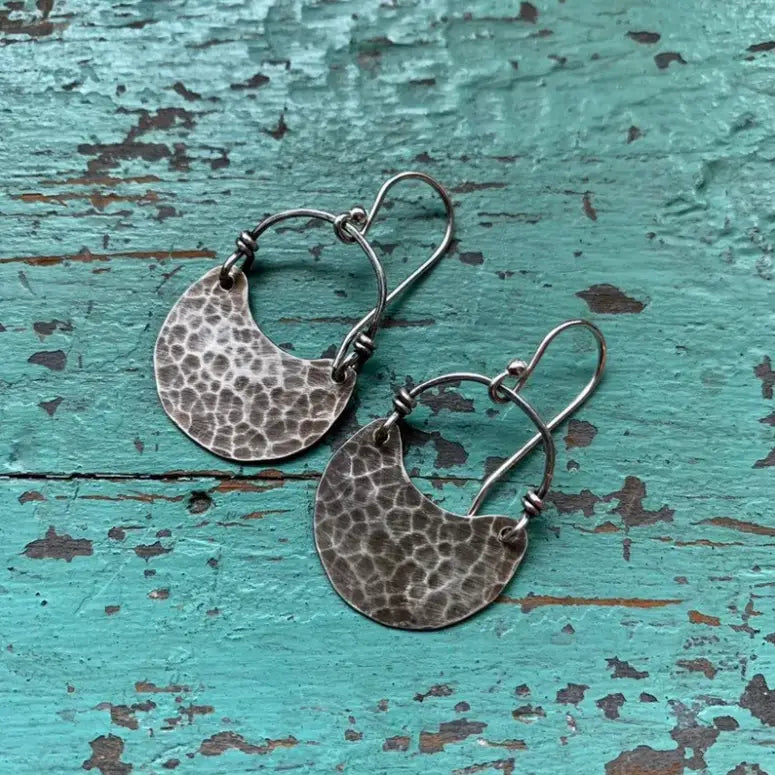 The Tiny Silver Crescent Earrings by Jennifer Kahn Jewelry