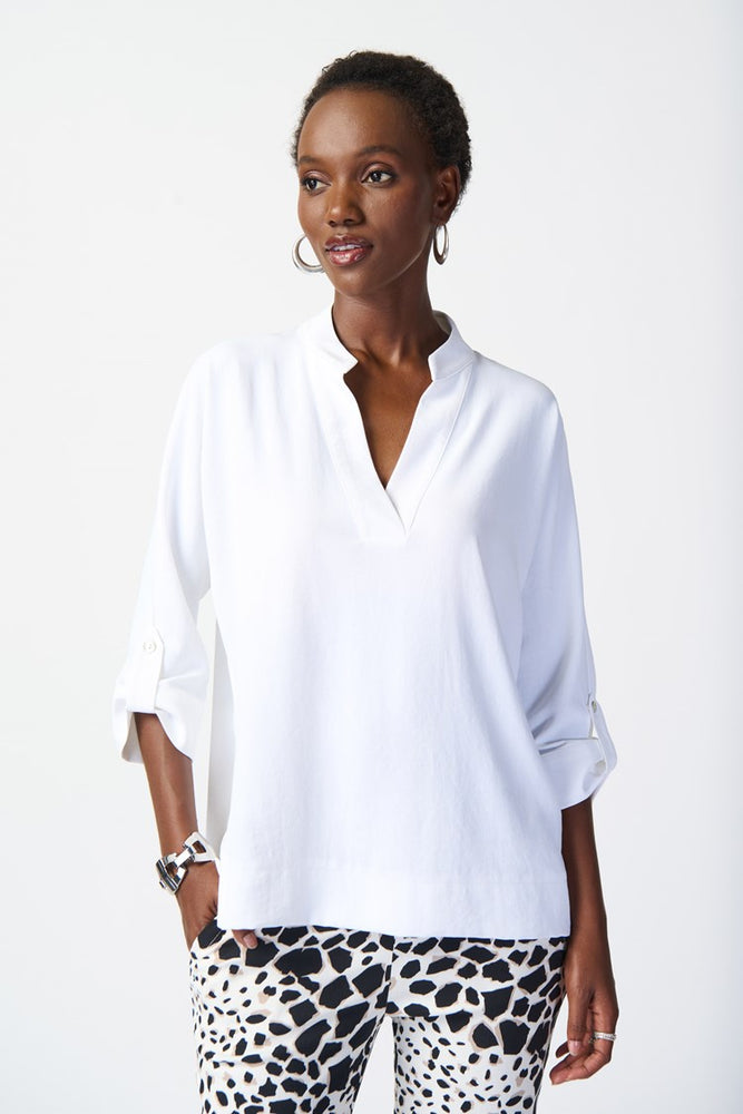 
                      
                        Front view of Joseph Ribkoff's Woven Boxy Top in the color Vanilla
                      
                    