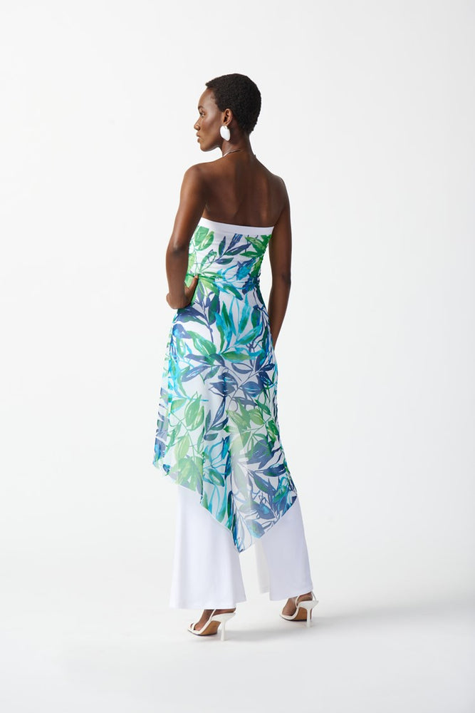 
                      
                        Back view of the Joseph Ribkoff Tropical Print Jumpsuit in the color Vanilla/Multi
                      
                    