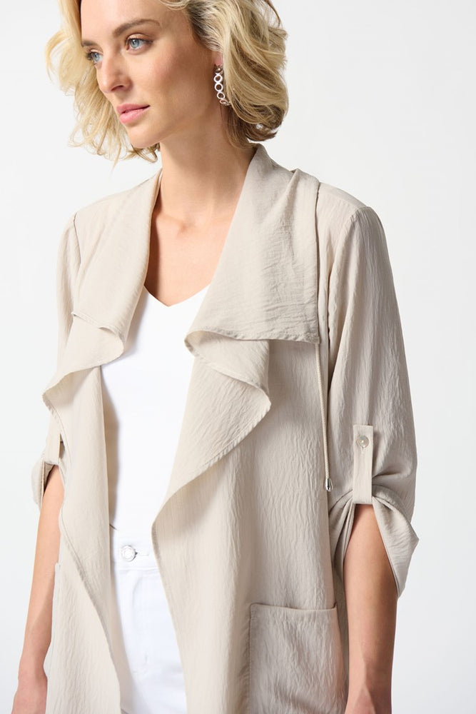 
                      
                        Front detail view of the Joseph Ribkoff Gauze Boxy Cover Up in the color Moonstone
                      
                    