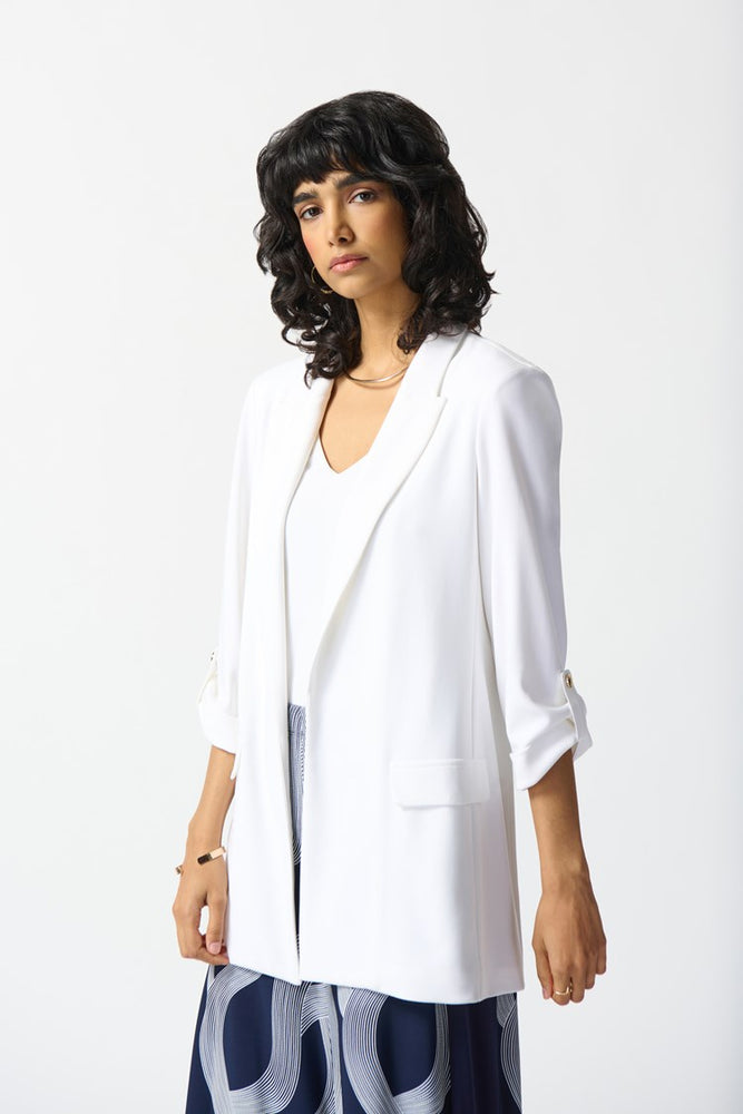 
                      
                        The White Silky Knit Straight Blazer by Joseph Ribkoff
                      
                    