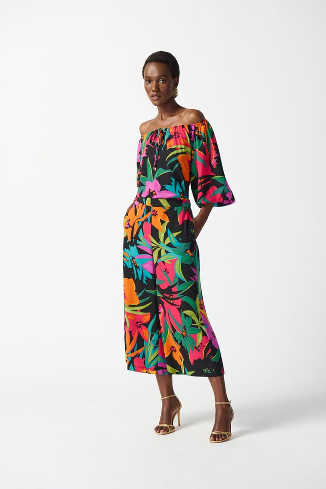 
                      
                        The Joseph Ribkoff Gauze Tropical Print Culotte Pants
                      
                    