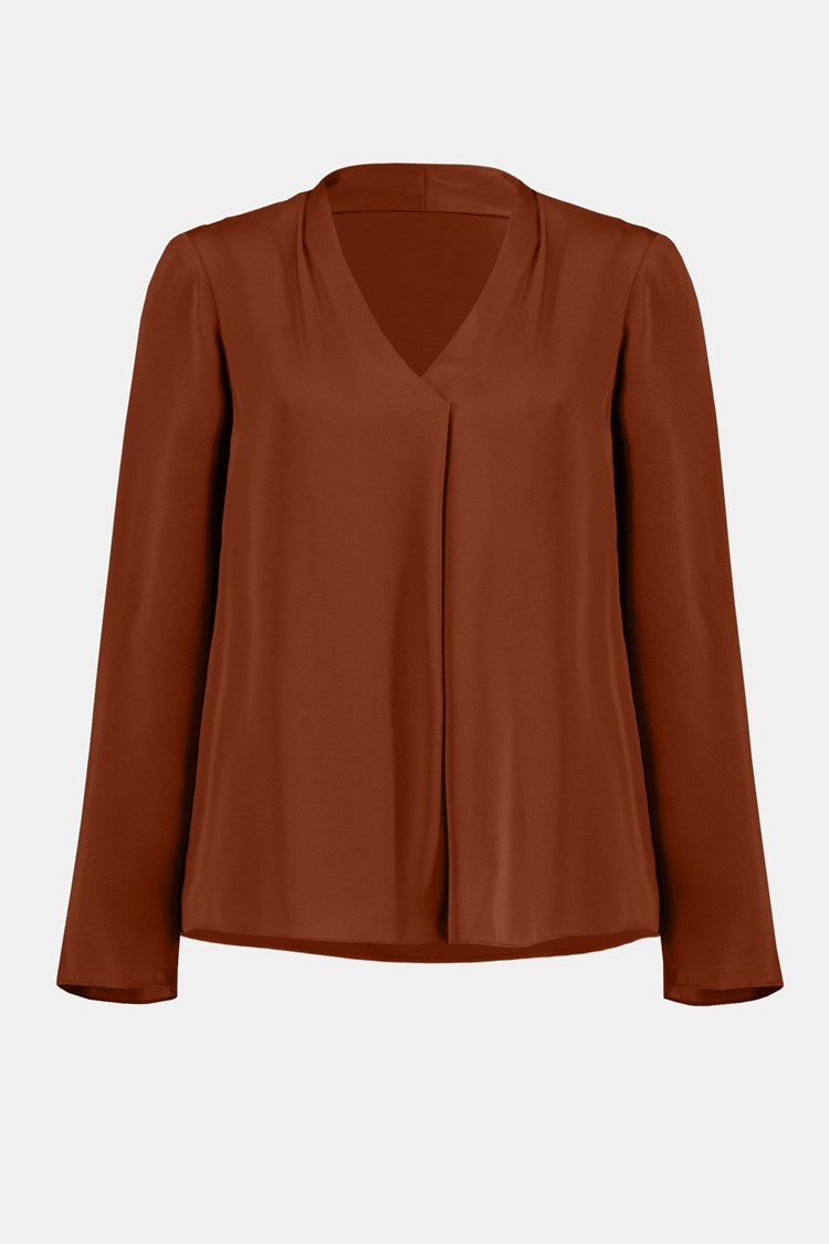 The Cinnamon Satin Straight Top by Joseph Ribkoff