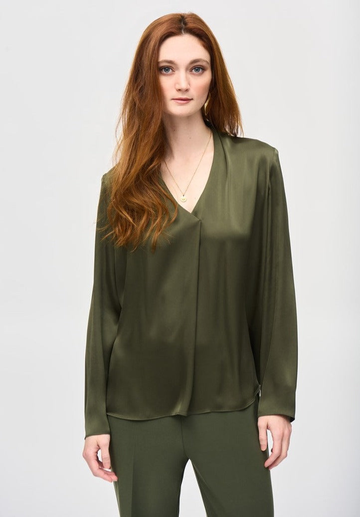 The Iguana Satin Straight Top by Joseph Ribkoff