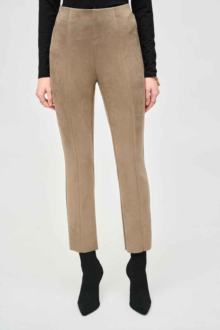 Front view of the Java Scuba Suede Flared Pants by Joseph Ribkoff