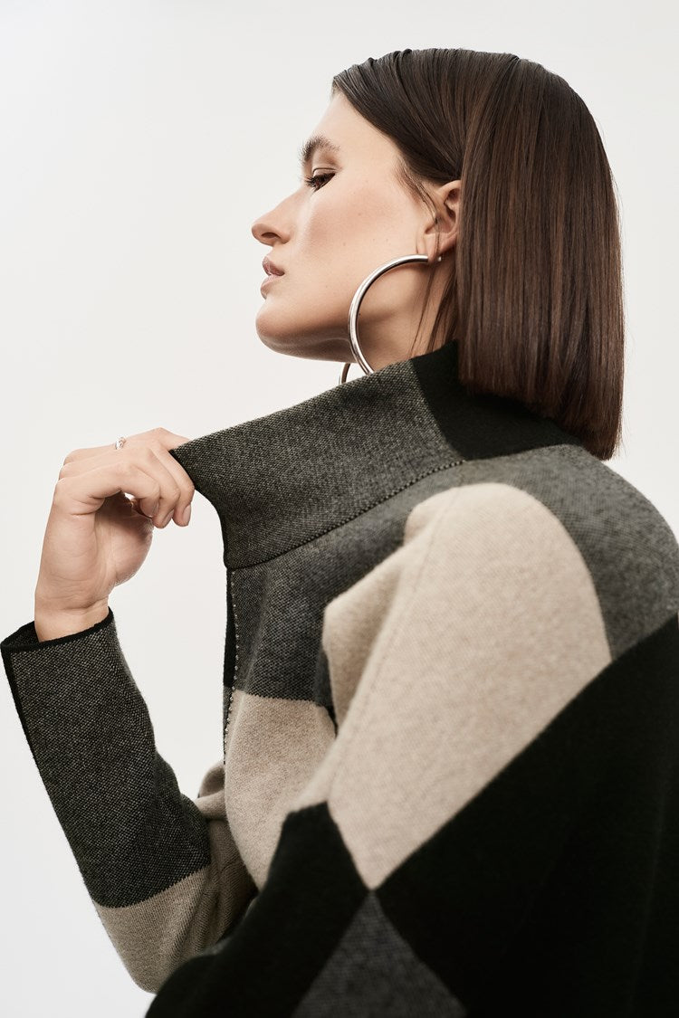 The Color-Block Jacquard Knit Pullover by Joseph Ribkoff