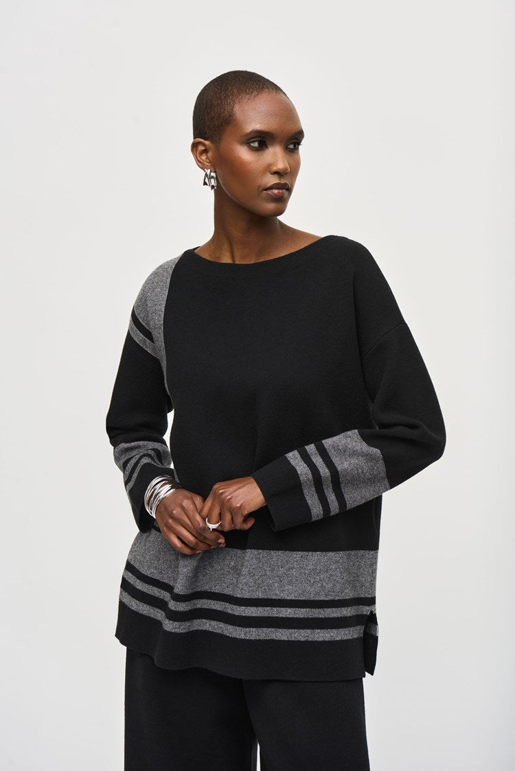 The Jacquard Sweater Knit Boxy Top by Joseph Ribkoff