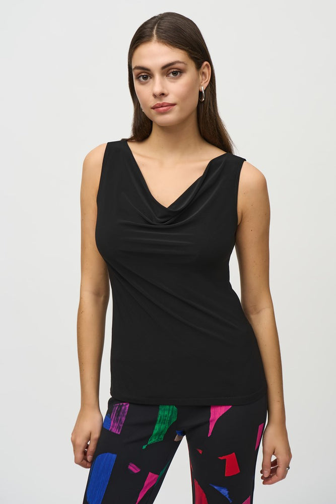 
                      
                        The Black Silky Knit Cowl Neck Camisole by Joseph Ribkoff
                      
                    