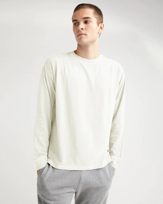 Front view of the Richer Poorer Relaxed Long Sleeve Tee in the color Bone