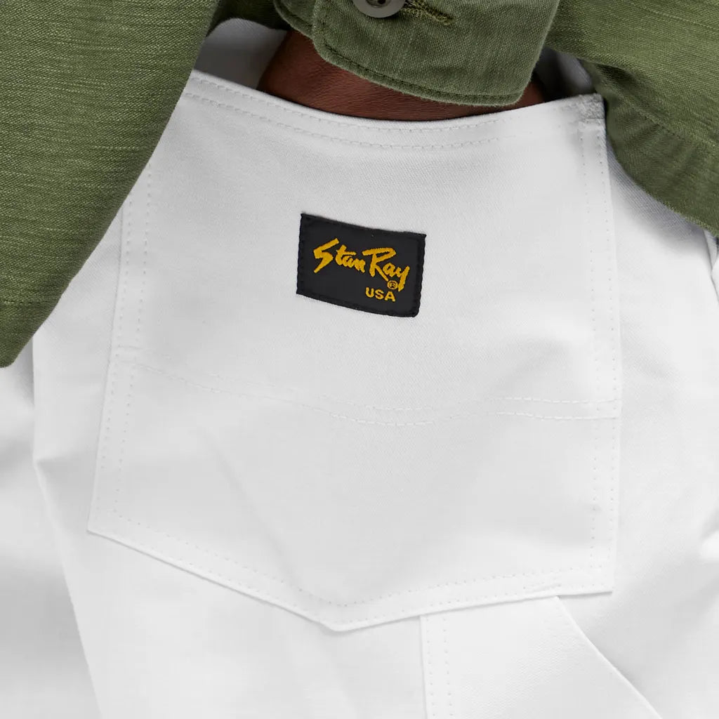 Stan Ray brand patch on the pocket of the men's white OG Painter Pants