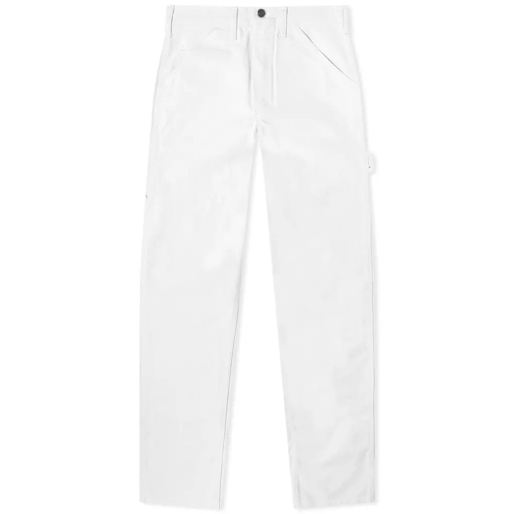 Front view of the men's white OG Painter Pants by the brand Stan Ray