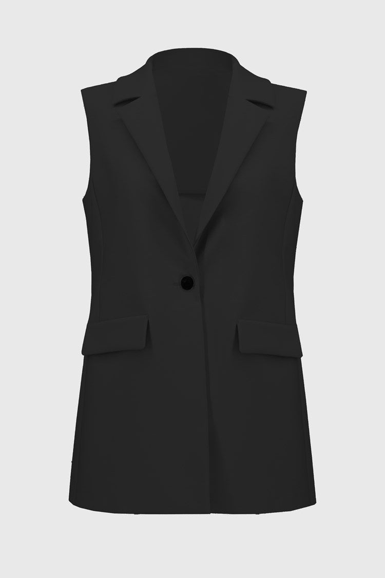 Joseph Ribkoff's Lux Twill Fitted Sleeveless Vest