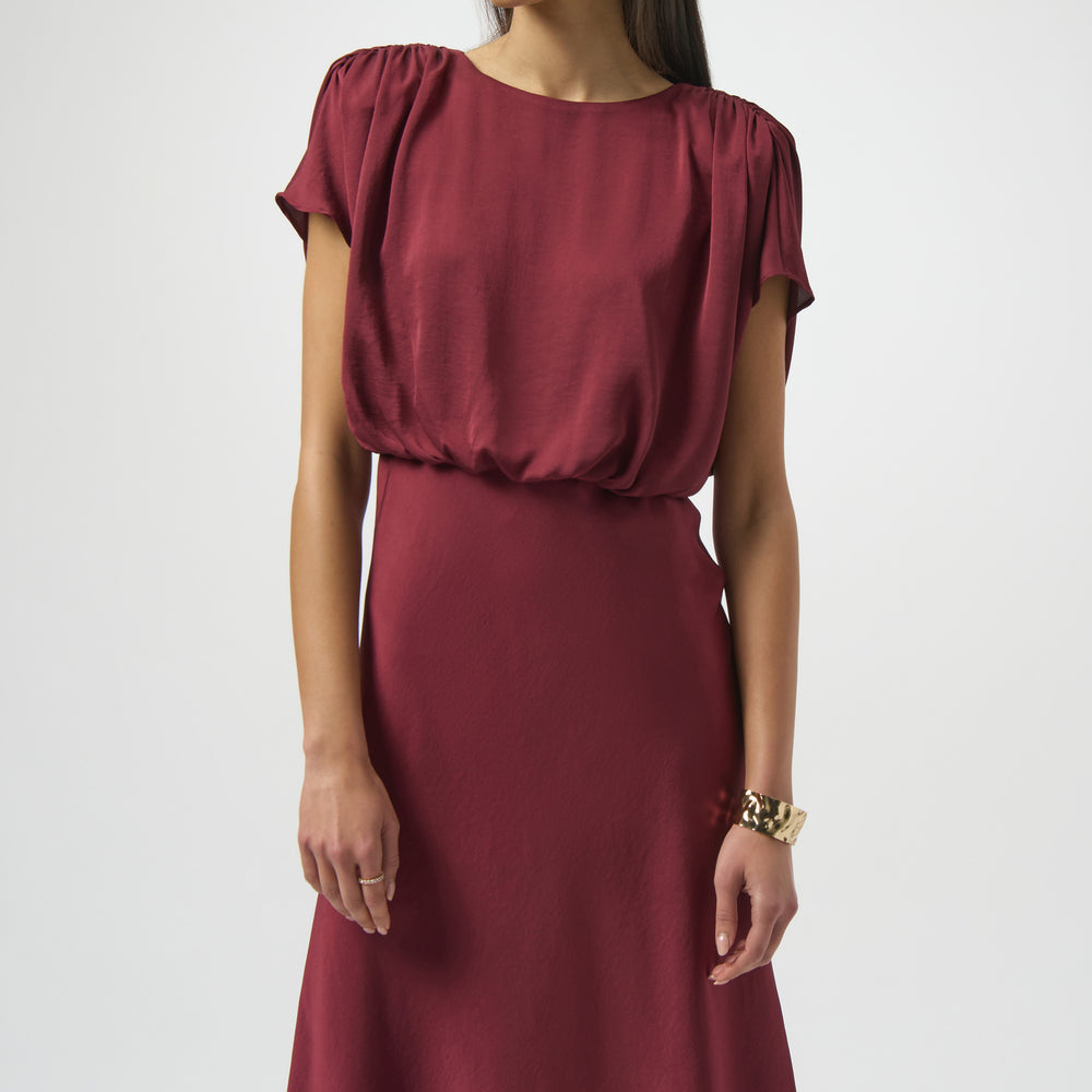 Joseph Ribkoff Recycled Satin Blouson A-Line Dress