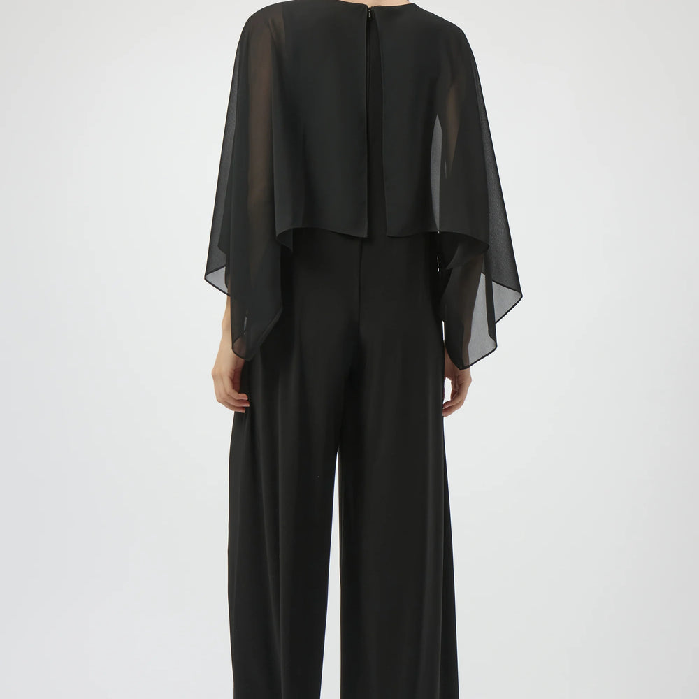 Joseph Ribkoff Silky Knit and Chiffon Wide Leg Jumpsuit